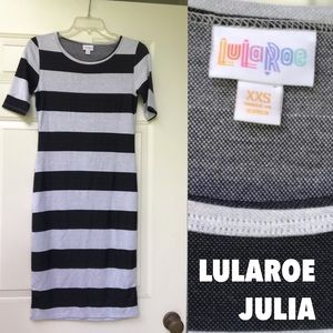 SOLD ❌Striped LuLaRoe Julia Dress 🖤